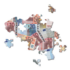 Belgium euros map jigsaw