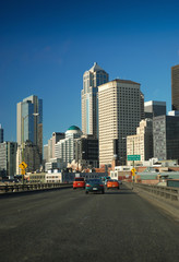 Fototapeta na wymiar Seattle postępy widok na centrum miasta.