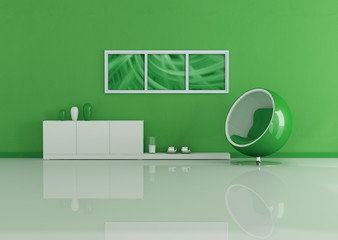green modern living room