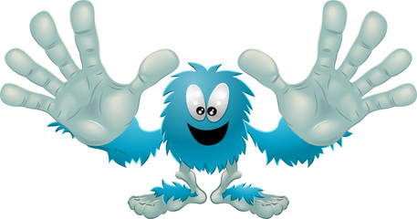Cute friendly furry blue monster © Christos Georghiou