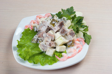 salad seafoods.tunec,prawns