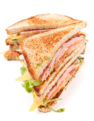 meat, lettuce and cheese sandwich on toasted bread