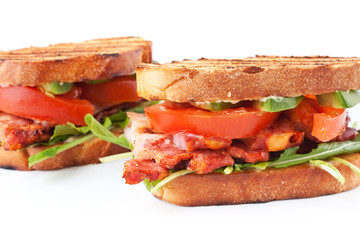 Bacon, lettuce and tomato BLT sandwiches