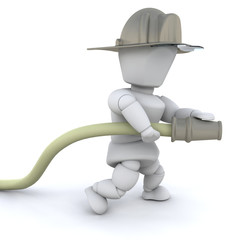 Fototapeta premium 3D firefighter man