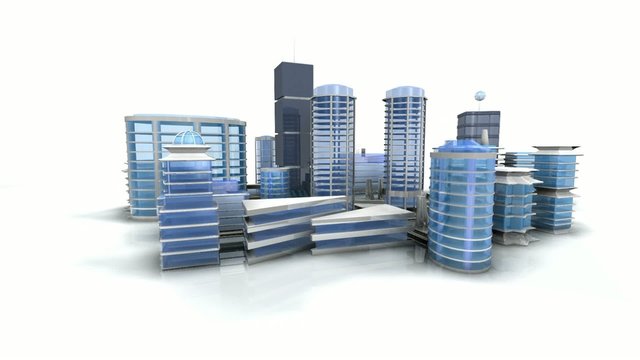 Ville 3D architecture perpspective macro FullHD