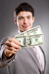 Businessman with money