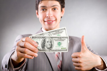 Businessman with money