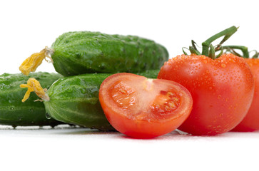 Cucumbers and tomatoes