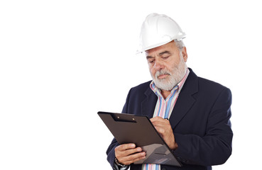 Engineer taking notes