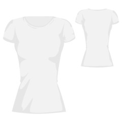 white blank T-shirt design template for womenswear