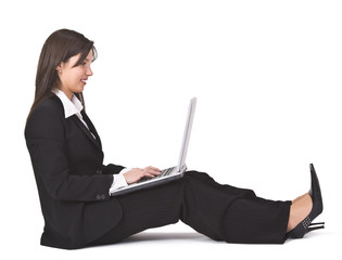 Working on a laptop