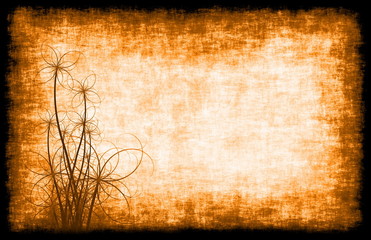 Orange Grunge Background Floral