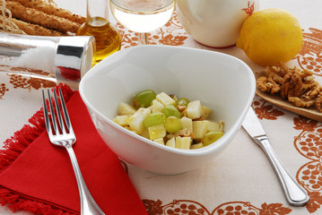 Insalata di frutta e caciotta - Antipasti della toscana