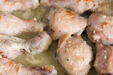 chiken on a cook griddle