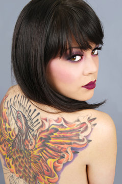 Beautiful tattooed woman