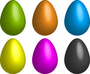 Easter eggs different colors vector illustration