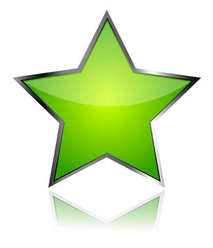 glass green star