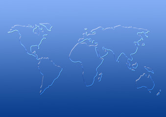 Map of  world from drops of water