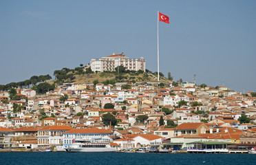 Scenic view of Ayvalik town, Turkey.