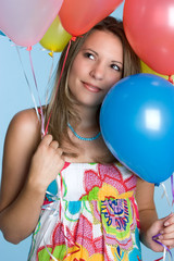 Pretty Girl With Balloons