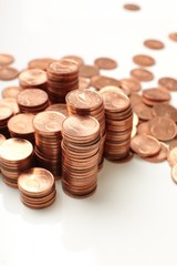 coins  on white background