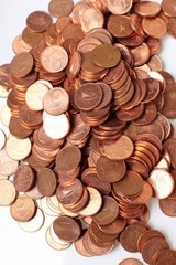 coins  on white background