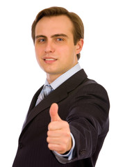 Handsome young businessman. Isolated on white.