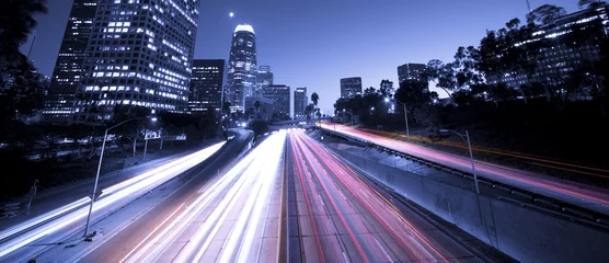 Velvet curtains Los Angeles Highway city traffic