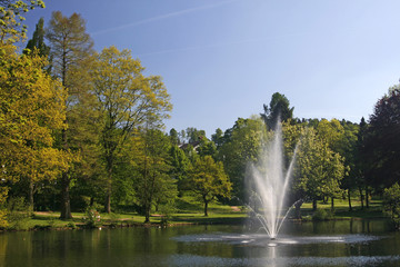 Teich, Springbrunnen, Georgsmarienh&uuml;tte, Niedersachsen, Germany