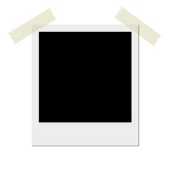 Polaroid mit Klebestreifen oben