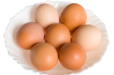 seven eggs on plate