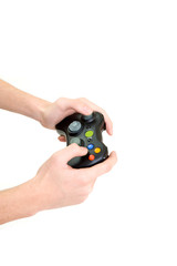 hand holding game controller