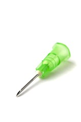 Needle used with a syringe isolated on a white background