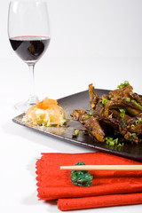 chinese lamb chops and wine