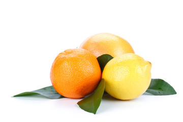 Fruits with green leaves