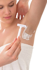 Body care series - Young woman shaving