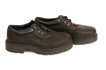 Heavy duty boots isolated on the white background