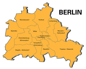 Naklejka premium Berlin Bezirke