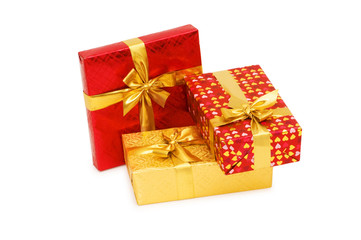 Gift boxes isolated on the white background