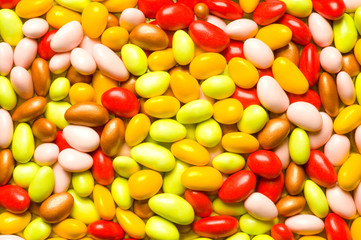 Background made of many colourful jelly beans