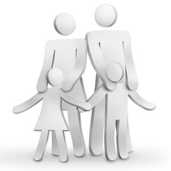3d character man and family