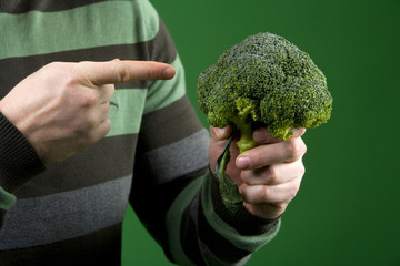 Man holding broccoli