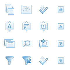 Database web icons set 2, blue series