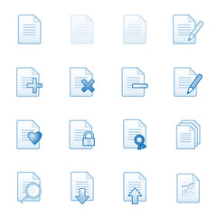 Document web icons, blue series