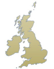 Great Britain Land Sea Map