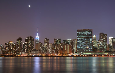 Fototapeta na wymiar New York City under the moonlight