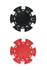 two chips isolated on white