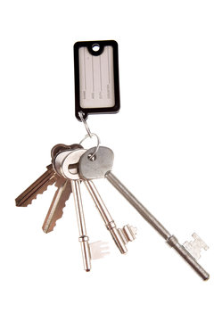Bunch of keys isolated over white