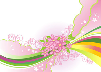 abstract flower background / vector / layers are separated!
