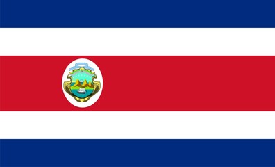 Flag of Costa Rica. Illustration over white background - obrazy, fototapety, plakaty
